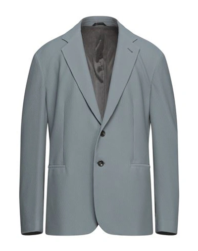 Giorgio Armani Man Blazer Grey Size 42 Polyamide, Viscose, Cotton, Elastane In Grey