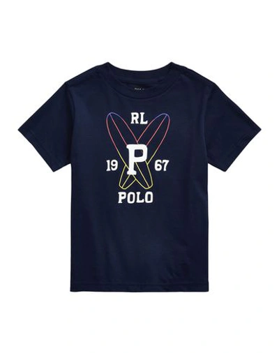 Polo Ralph Lauren Babies'  Short Sleeve T-shirt Toddler Boy T-shirt Midnight Blue Size 4 Cotton