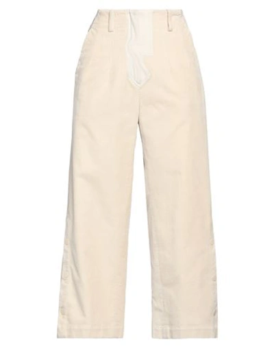 Gentryportofino Woman Pants Cream Size 6 Cotton, Elastane In White