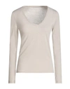 Majestic Filatures Woman T-shirt Light Grey Size 0 Cotton, Cashmere