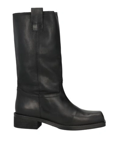 1725.a Woman Knee Boots Black Size 9 Soft Leather