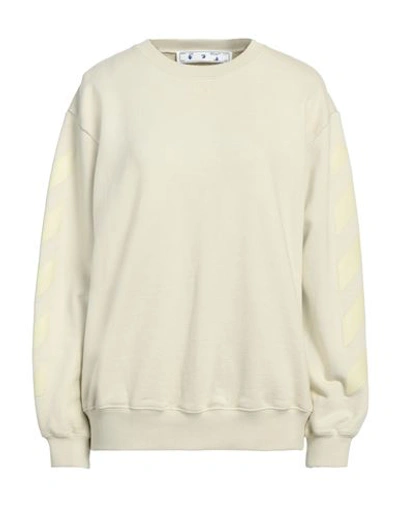 Off-white Woman Sweatshirt Beige Size Xs Cotton, Elastane