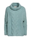 Shop Gentryportofino Woman Turtleneck Sky Blue Size 4 Alpaca Wool, Wool, Polyamide