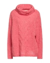 Gentryportofino Woman Turtleneck Coral Size 4 Alpaca Wool, Wool, Polyamide In Red