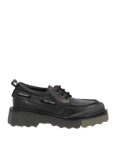 OFF-WHITE OFF-WHITE MAN LACE-UP SHOES BLACK SIZE 8 SOFT LEATHER
