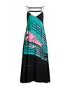 PALM ANGELS PALM ANGELS WOMAN MIDI DRESS BLACK SIZE 6 VISCOSE, POLYESTER, ELASTANE