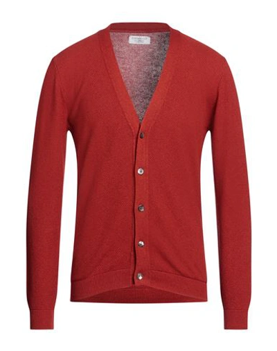 Bellwood Man Cardigan Rust Size 42 Cashmere, Silk In Red