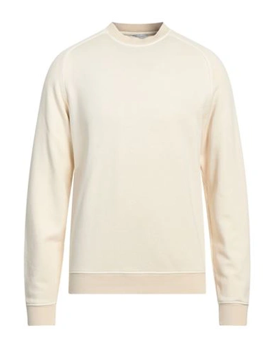 Boglioli Man Sweatshirt Cream Size M Cotton In White