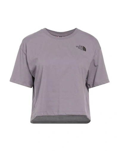 The North Face Woman T-shirt Mauve Size M Cotton In Purple