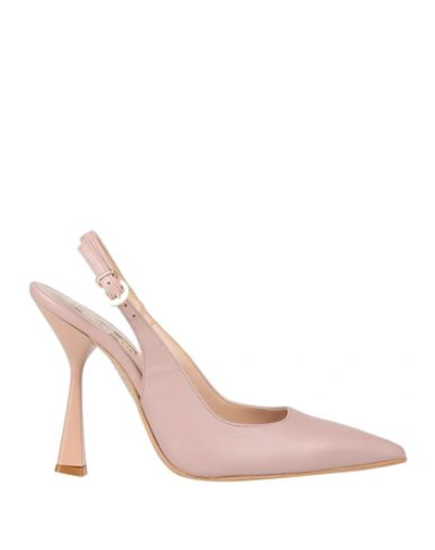 Divine Follie Woman Pumps Pastel Pink Size 10 Soft Leather