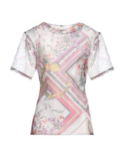 Cavalli Class Woman Blouse Light Pink Size 4 Polyester