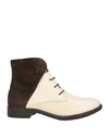 1725.A 1725.A WOMAN ANKLE BOOTS CREAM SIZE 8 LEATHER
