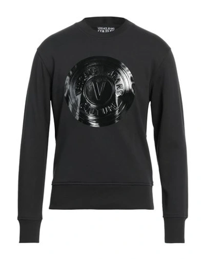 Versace Jeans Couture Man Sweatshirt Black Size M Cotton, Elastane