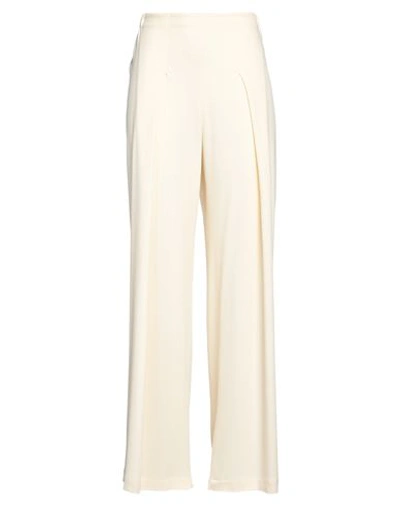 Gentryportofino Woman Pants Cream Size 8 Viscose, Virgin Wool, Elastane In White