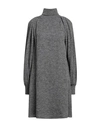 Gentryportofino Woman Mini Dress Grey Size 10 Alpaca Wool, Polyamide, Virgin Wool