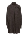 Gentryportofino Woman Mini Dress Dark Brown Size 6 Alpaca Wool, Polyamide, Virgin Wool