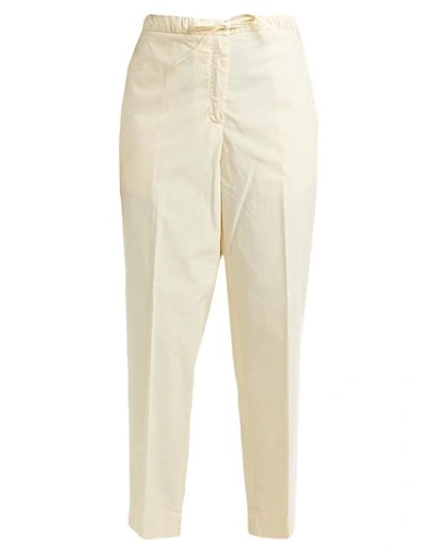 Jil Sander+ Woman Pants Light Yellow Size 6 Cotton