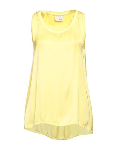 Cellier Woman Top Yellow Size M Viscose