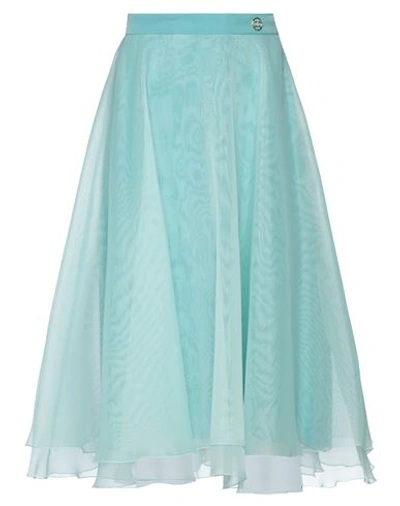 Elisabetta Franchi Woman Midi Skirt Turquoise Size 6 Polyester In Blue