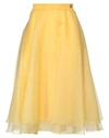 Elisabetta Franchi Woman Midi Skirt Yellow Size 6 Polyester