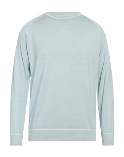 Massimo Alba Man Sweater Sky Blue Size M Cotton, Cashmere