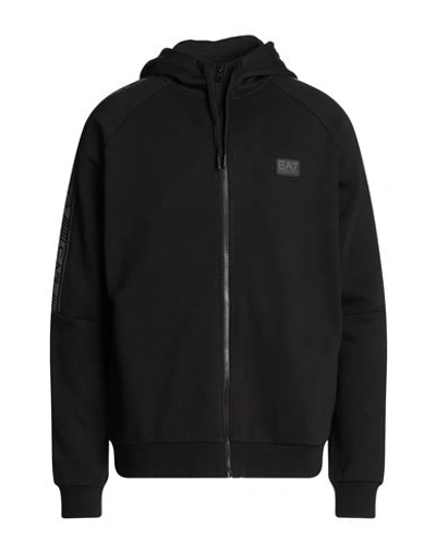 Ea7 Man Sweatshirt Black Size Xl Cotton, Polyester