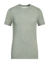 Majestic Filatures Man T-shirt Sage Green Size S Linen, Silk