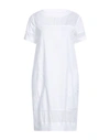 European Culture Woman Mini Dress White Size Xxl Cotton, Elastane