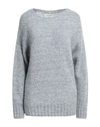 Gentryportofino Woman Sweater Slate Blue Size 6 Alpaca Wool, Polyamide, Cashmere, Wool