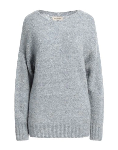 Gentryportofino Woman Sweater Slate Blue Size 4 Alpaca Wool, Polyamide, Cashmere, Wool
