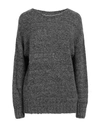 Gentryportofino Woman Sweater Steel Grey Size 8 Alpaca Wool, Polyamide, Cashmere, Wool