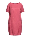 European Culture Woman Mini Dress Antique Rose Size Xs Rayon, Viscose, Cotton, Linen, Elastane In Pink