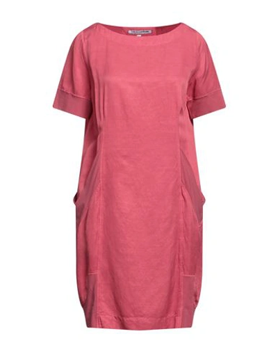 European Culture Woman Mini Dress Pastel Pink Size M Rayon, Viscose, Cotton, Linen, Elastane