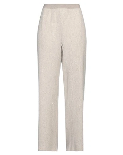 Gentryportofino Woman Pants Beige Size 10 Virgin Wool, Alpaca Wool, Mohair Wool, Polyamide, Viscose