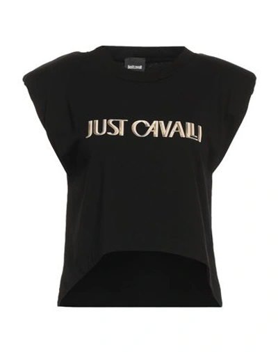 Just Cavalli Woman T-shirt Black Size Xxl Cotton