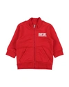 Diesel Babies'  Newborn Boy Sweatshirt Red Size 3 Cotton, Elastane