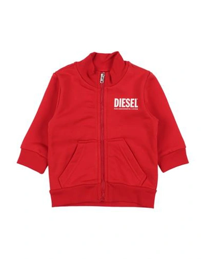 Diesel Newborn Boy Sweatshirt Red Size 3 Cotton, Elastane In Red