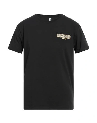 Moschino Man T-shirt Black Size L Cotton, Elastane