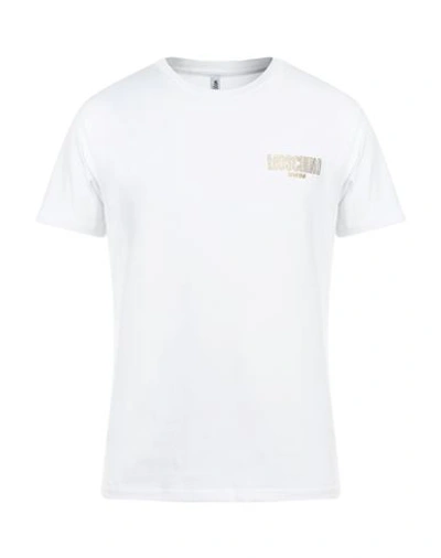 Moschino Man T-shirt White Size L Cotton, Elastane In White