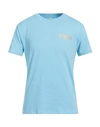 Moschino Man T-shirt Sky Blue Size M Cotton, Elastane
