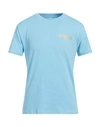Moschino Swim Man T-shirt Sky Blue Size L Cotton, Elastane In Blue