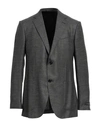 Zegna Man Blazer Dark Green Size 40 Silk, Linen, Wool In Grey