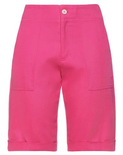 Laboratorio Woman Shorts & Bermuda Shorts Fuchsia Size 2 Cotton In Pink