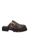 DSQUARED2 DSQUARED2 MAN MULES & CLOGS DARK BROWN SIZE 9 SOFT LEATHER
