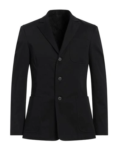 Trussardi Man Blazer Black Size 38 Cotton, Elastane