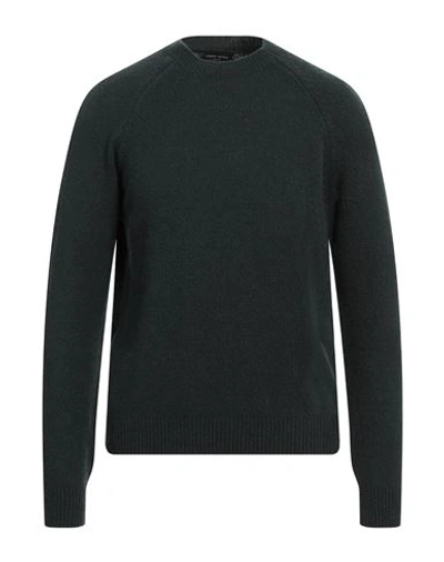 Roberto Collina Man Sweater Dark Green Size 36 Wool, Nylon, Elastane