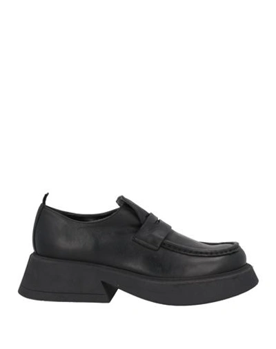 1725.a Woman Loafers Black Size 11 Soft Leather