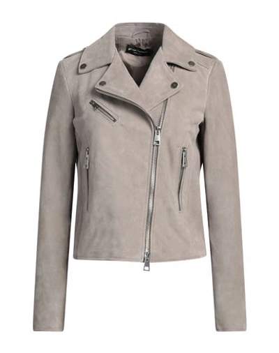 Street Leathers Woman Jacket Dove Grey Size M Soft Leather