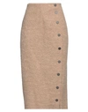 Gentryportofino Woman Midi Skirt Beige Size 10 Alpaca Wool, Virgin Wool, Polyamide