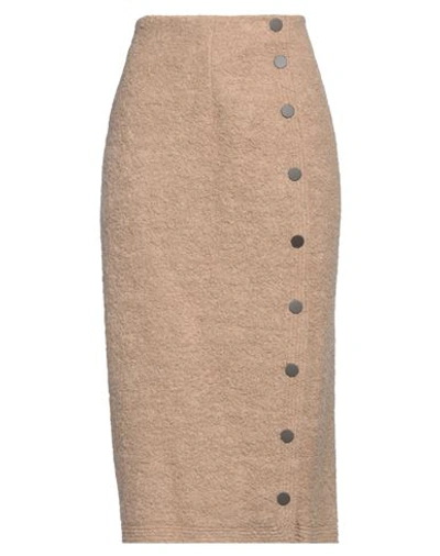 Gentryportofino Woman Midi Skirt Beige Size 10 Alpaca Wool, Virgin Wool, Polyamide